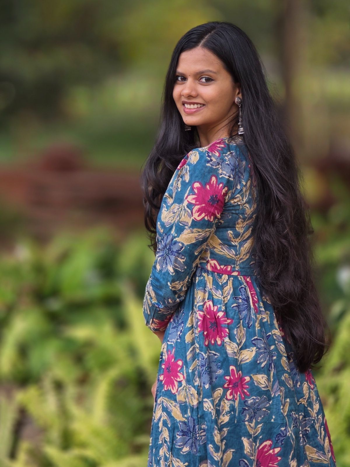 Floral Alia Cut Cotton Kurti