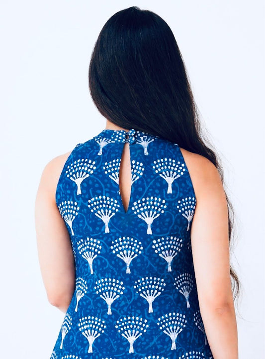 Indigo Halter Neck Dress